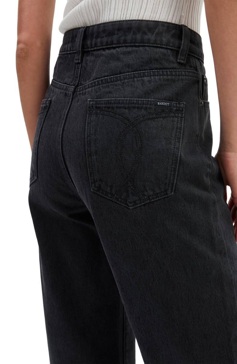 Bardot Cindy High Waist Wide Leg Jeans, Alternate, color, Washed Black
