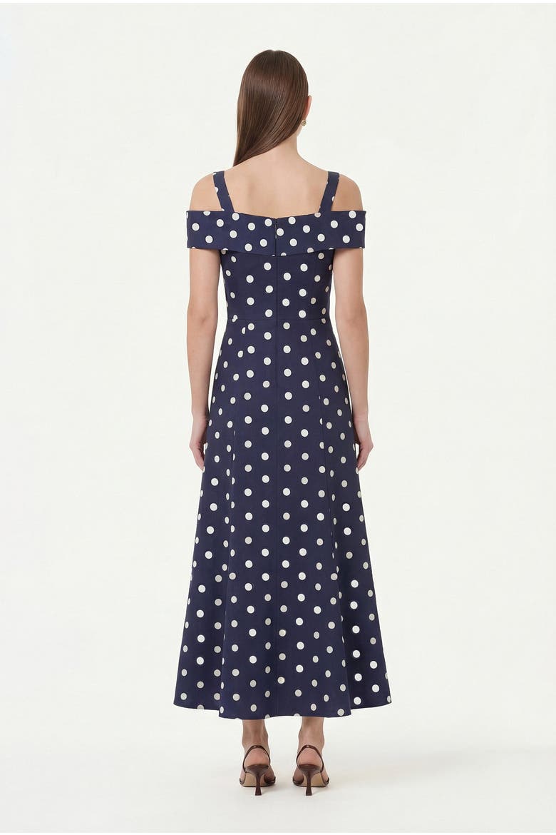 Ivana Dress, Alternate, color, NAVY POLKA DOT