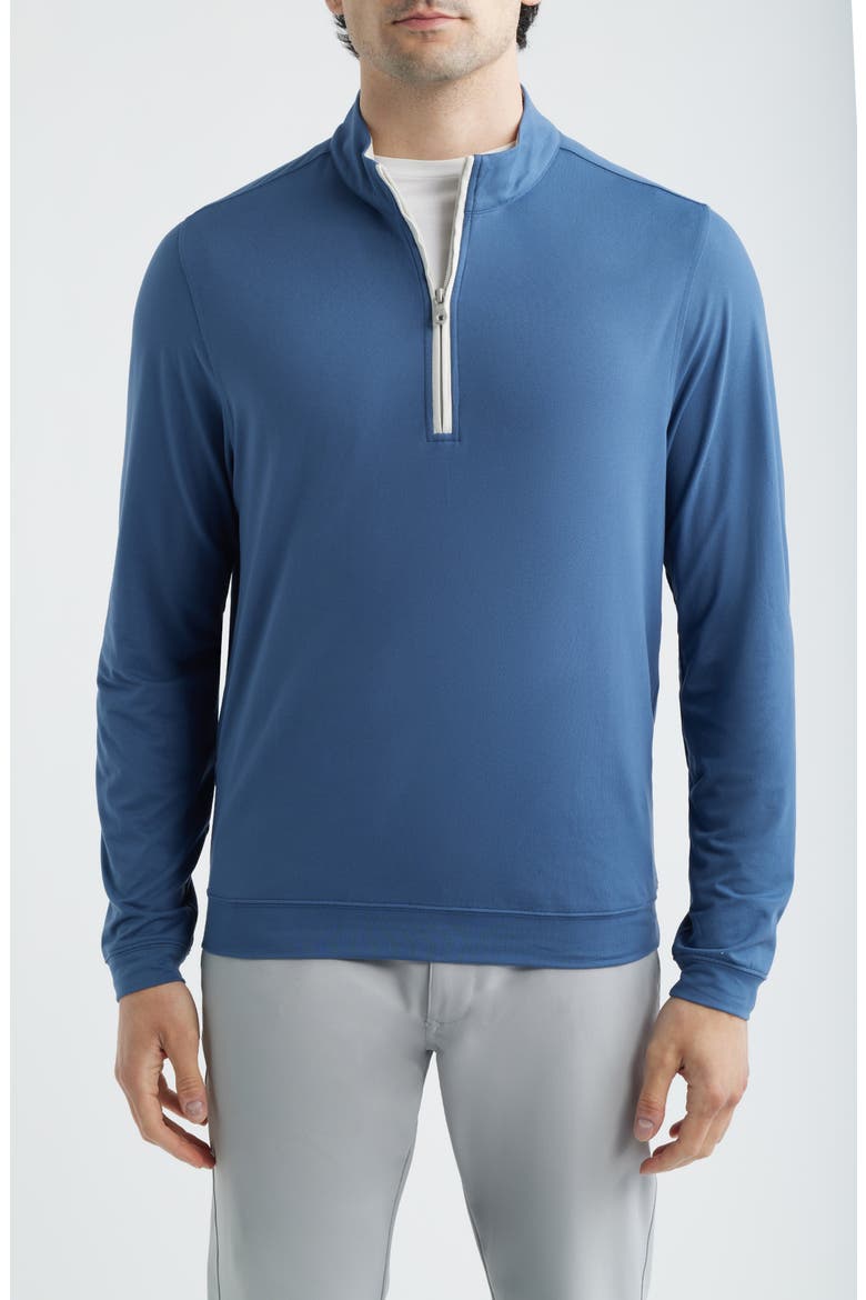 Solid Performance Quarter Zip Pullover, Main, color, INDIGO