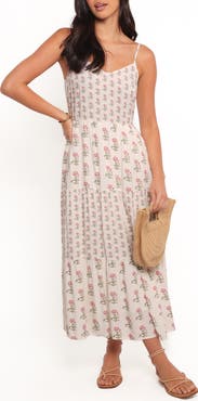 Petal & Pup Echo Print Tiered Sleeveless Midi Dress