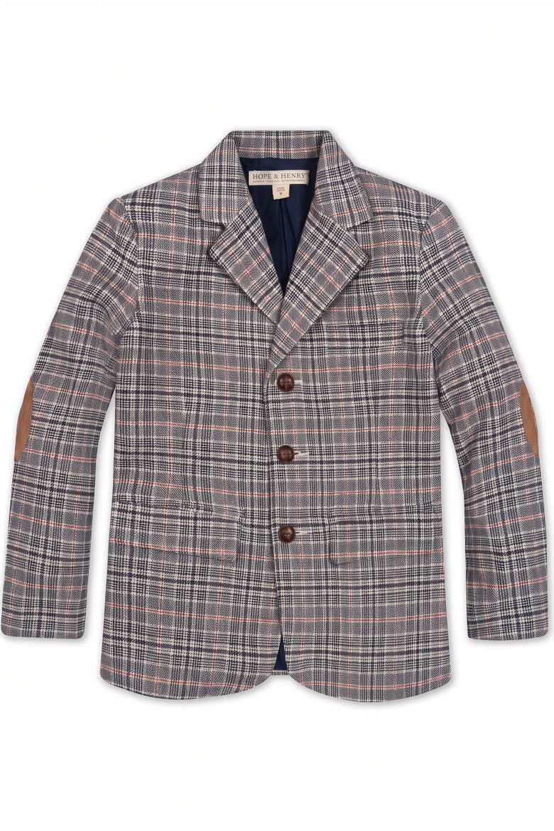 Baby Organic Brushed Cotton Suit Jacket, Main, color, Navy Glen Plaid