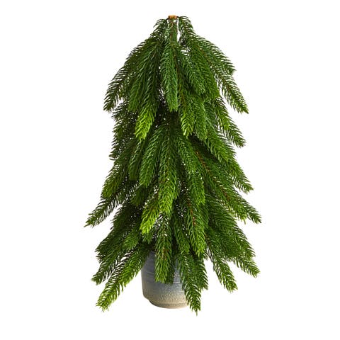 17-in Christmas Pine Artificial Tree in Decorative Planter