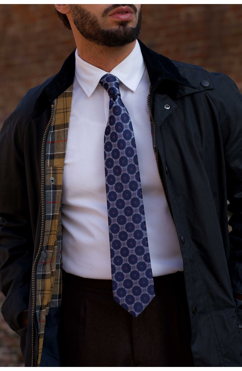 Elizabetta Zuccari - Extra Long Silk Jacquard Tie for Men, Alternate, color, Blue