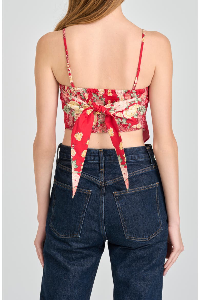 Luna Floral Scarf Camisole, Alternate, color, RED SCARF