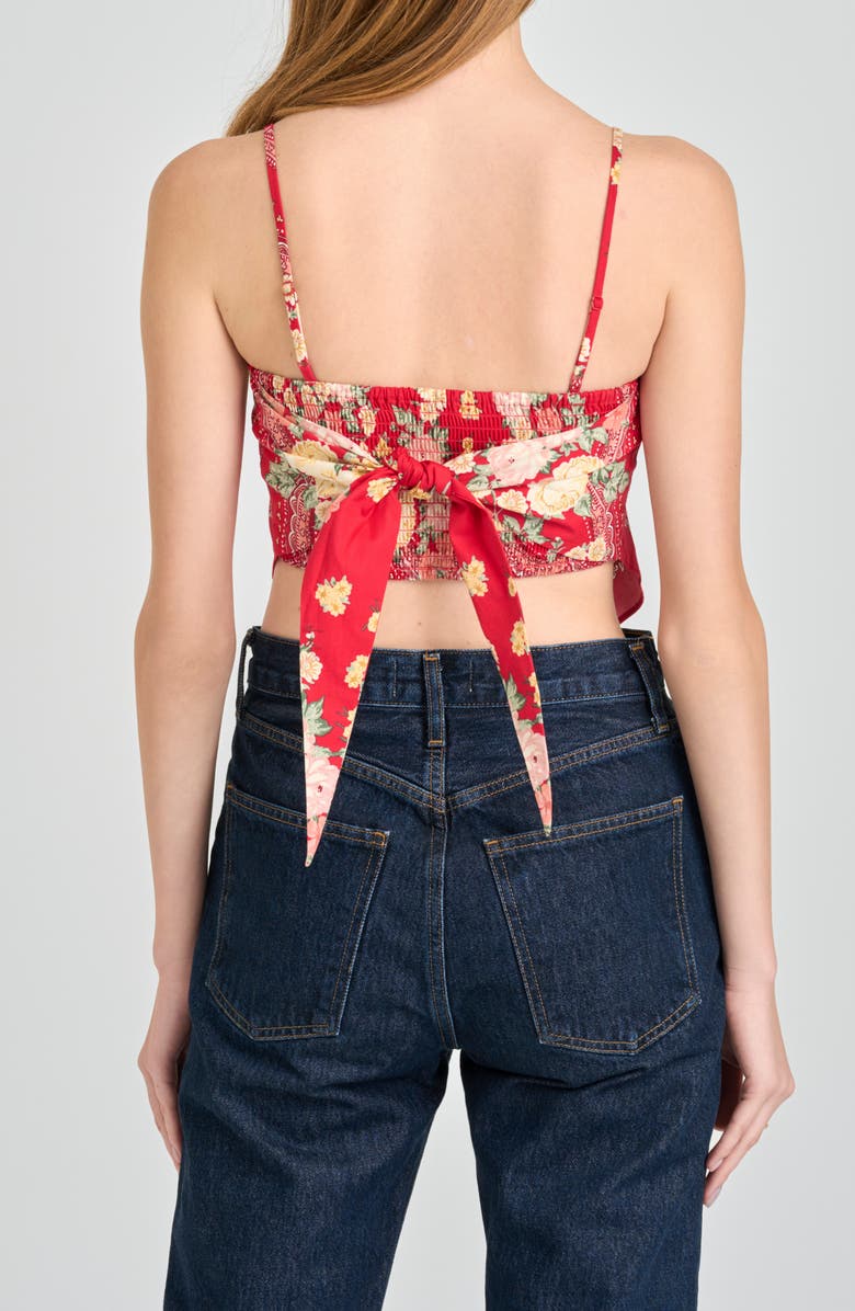 WAYF Luna Floral Scarf Camisole, Alternate, color, Red Scarf