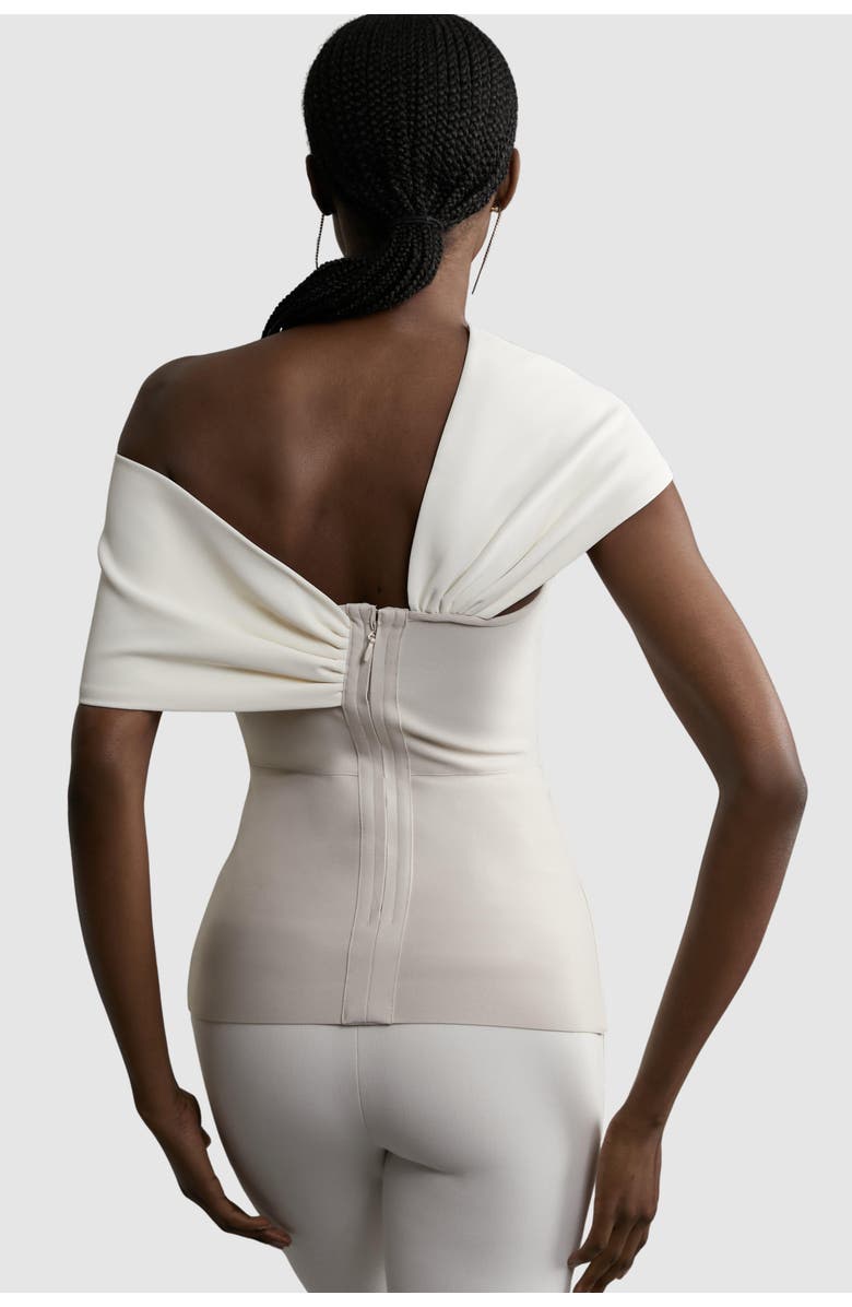 Karen Millen Figure Form Asymmetric Knit Top, Alternate, color, Neutral