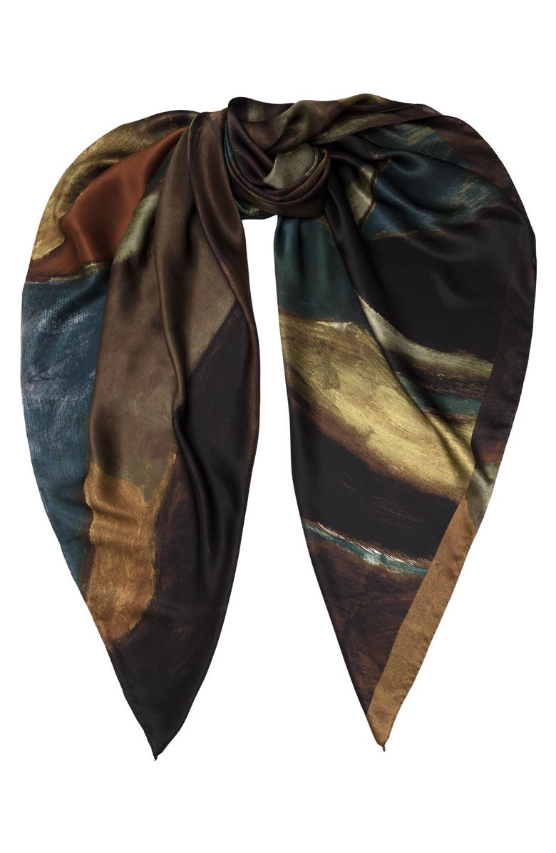 Elizabetta Marinella - Silk Scarf Shawl for Women, Main, color, Chocolate Brown