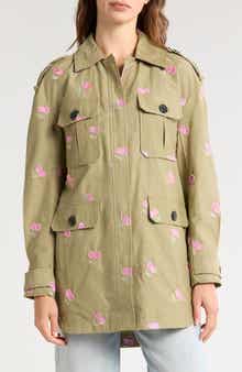 Avec Les Filles Cherry Embroidered Utility Jacket