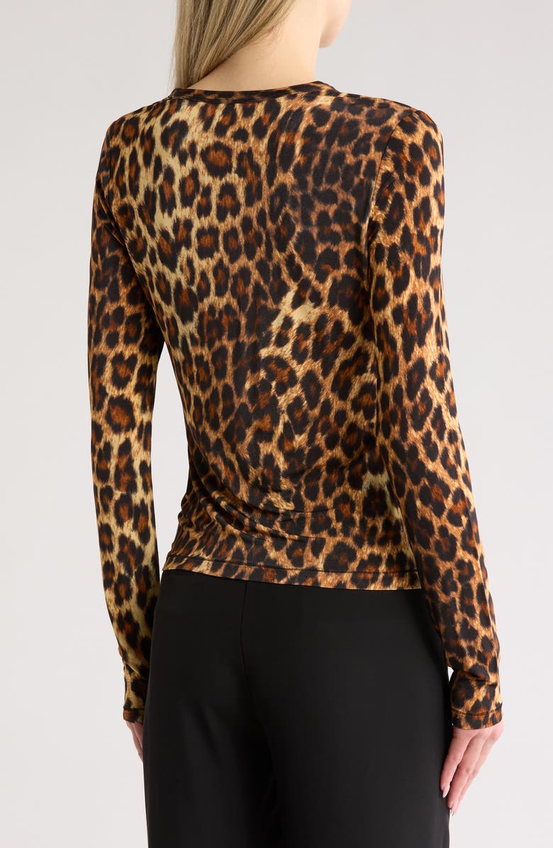 rag & bone Printed Long Sleeve Crewneck Top, Alternate, color, Cheetah