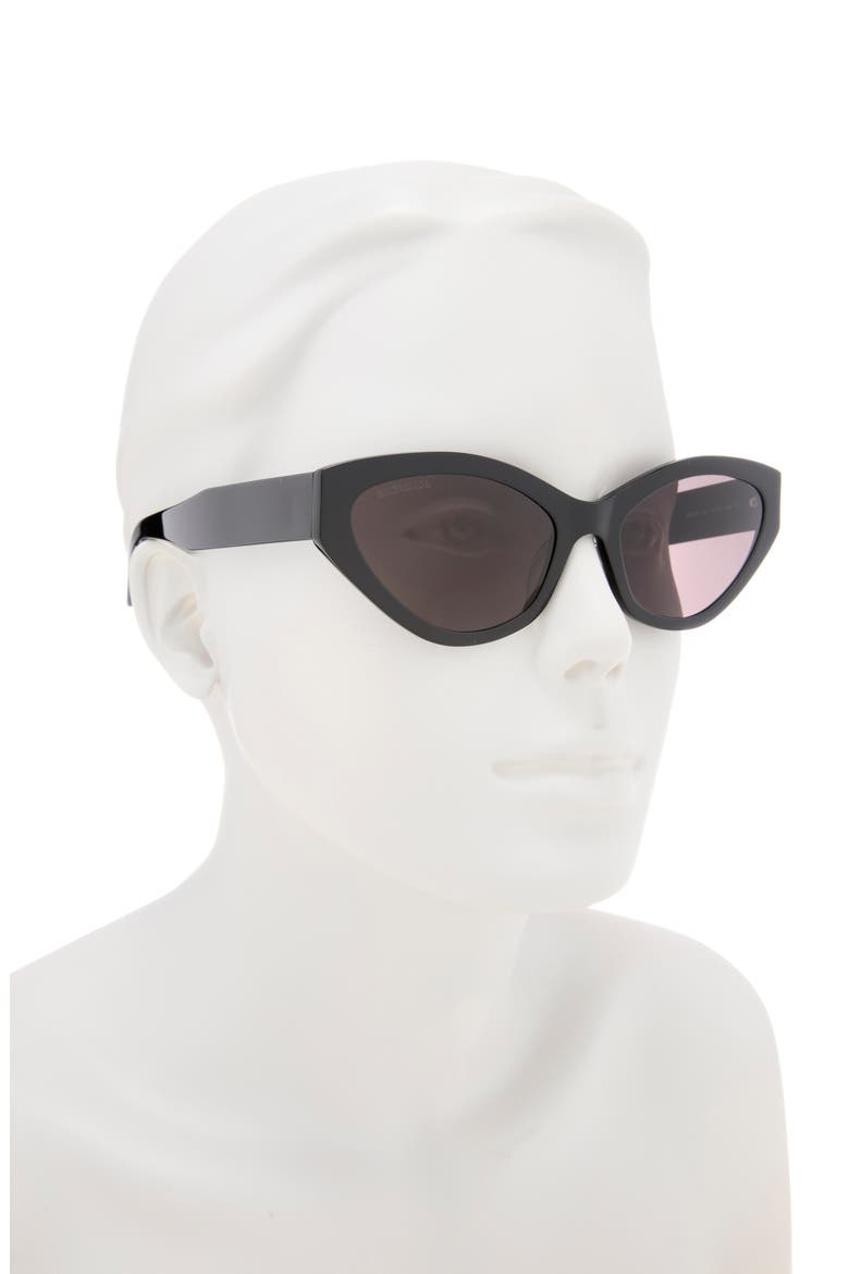 57mm Cat Eye Sunglasses, Alternate, color, BLACK BLACK GREY