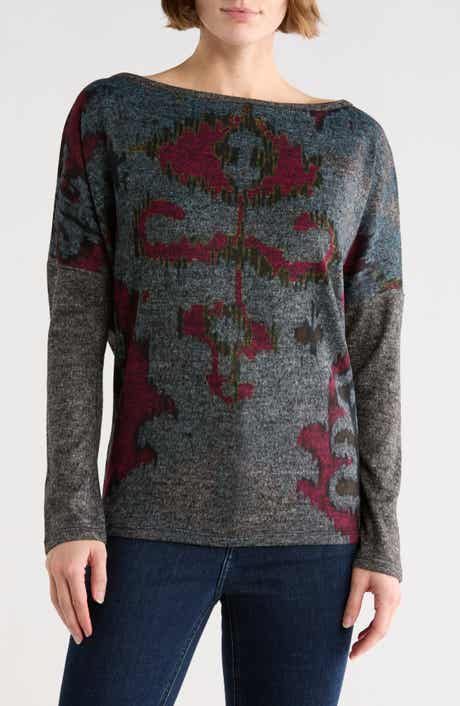 GO COUTURE Stripe Boat Neck Sweater