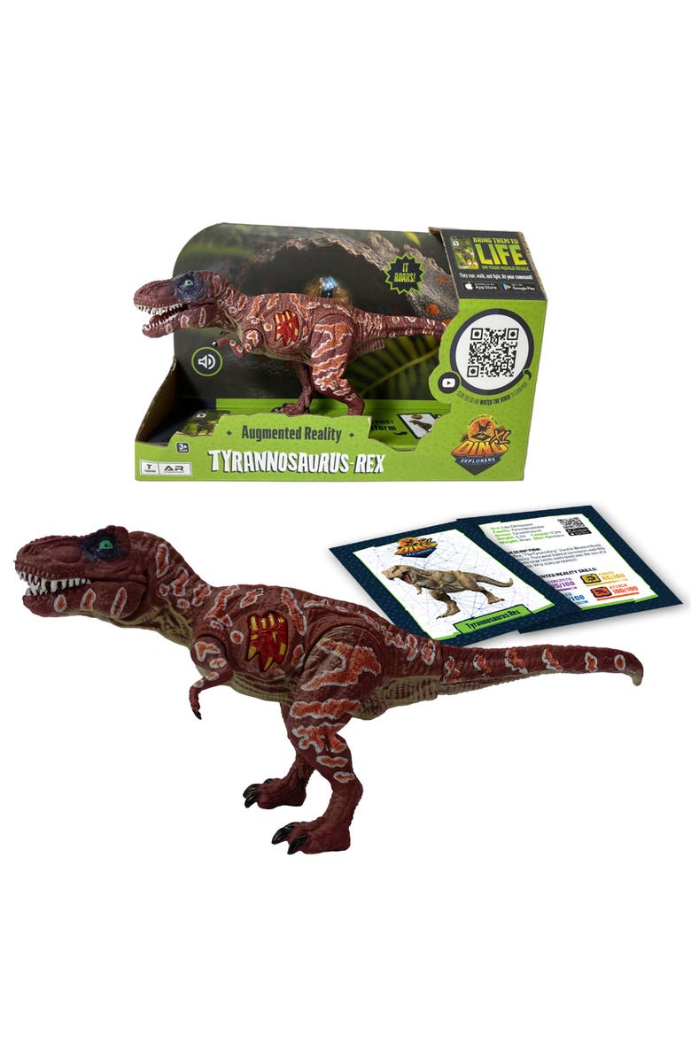 Dino Explorers Ar Dinosaur Xl and Brick Combo 10 Inch T Rex Figure and Dig Kit, Alternate, color, Multicolored