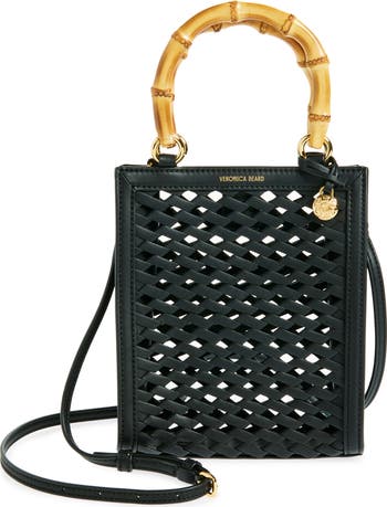 Veronica Beard Small Bamboo Woven Leather Shopper | Nordstrom