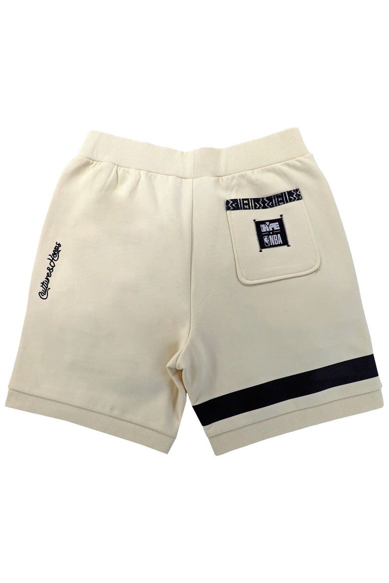 Unisex NBA x Two Hype  Cream Brooklyn Nets Culture & Hoops Premium Classic Fleece Shorts, Alternate, color, Cream