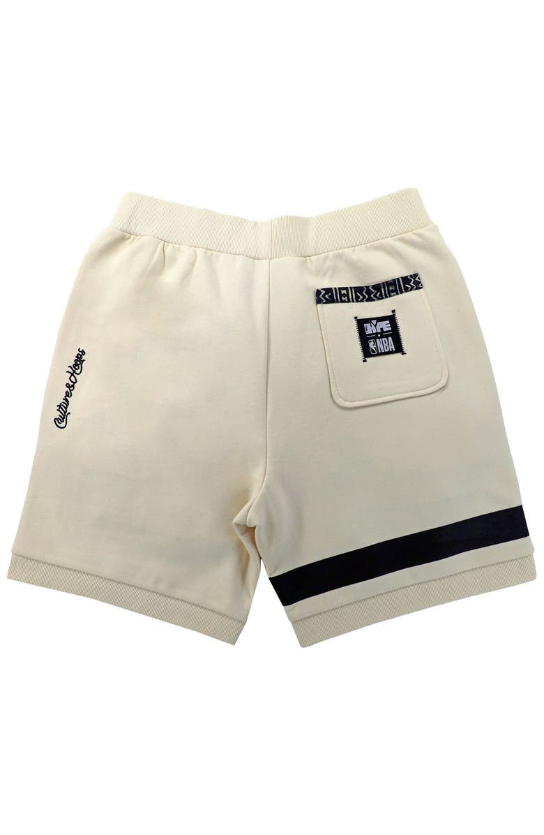Two Hype Unisex NBA x Two Hype  Cream Brooklyn Nets Culture & Hoops Premium Classic Fleece Shorts, Alternate, color, 