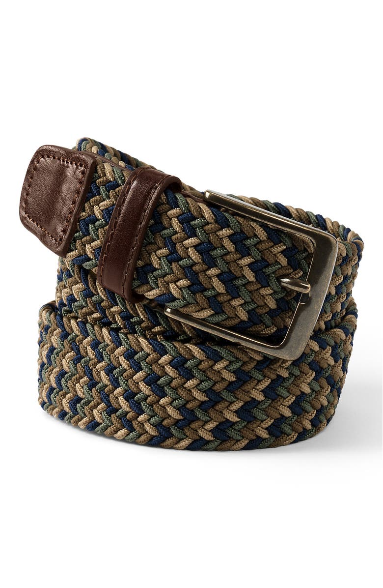 Lands' End Elastic Braid Belt, Main, color, Brown Multi