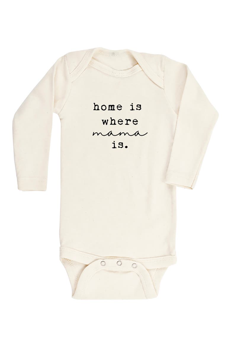 Home Is Where Mama Is Organic Cotton Bodysuit, Main, color, NATURAL