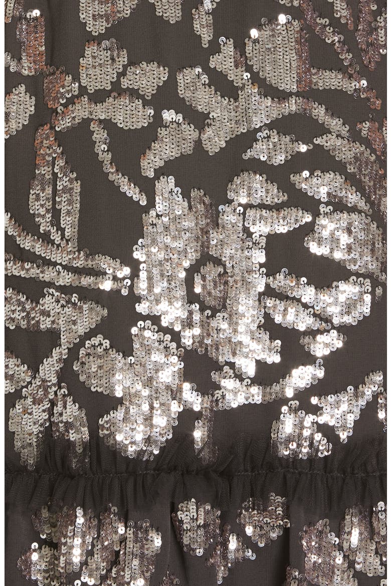 Floral Gloss Dress, Alternate, color, GRAPHITE/ SILVER