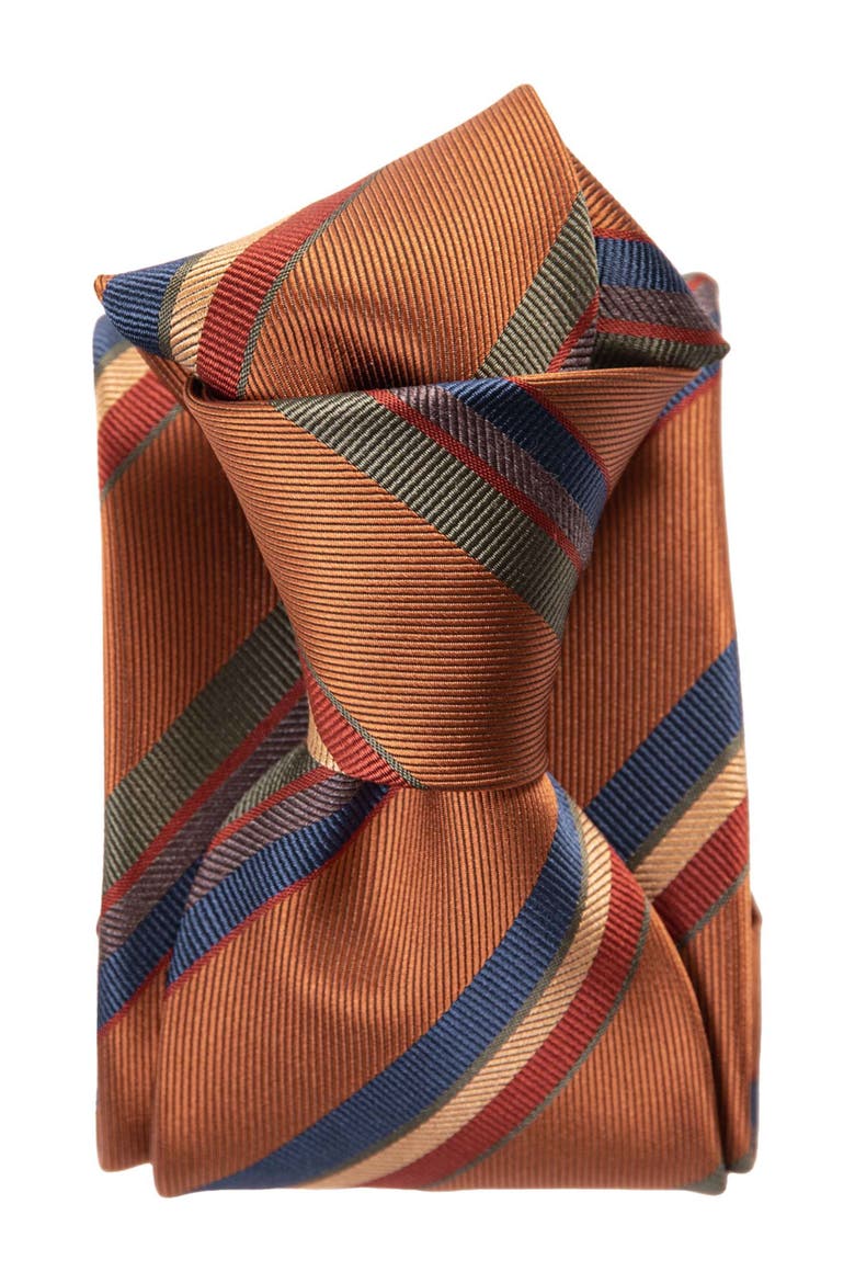 Battisti - Silk Jacquard Tie for Men, Alternate, color, Ginger