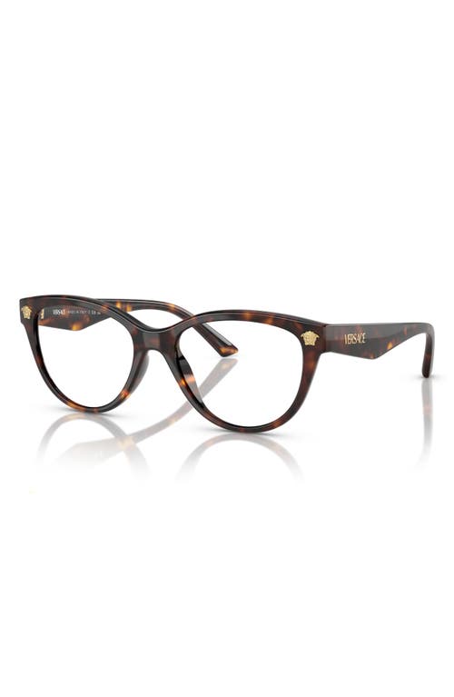 Versace 52mm Cat Eye Optical Glasses In Havana