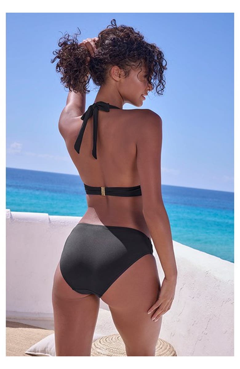 LASCANA Hardware Detail Triangle Bikini Top Size 32B, Alternate, color, Black