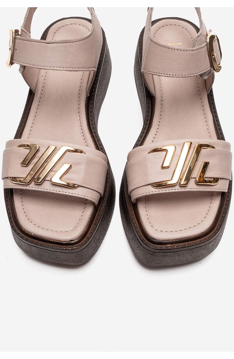 Forever & Always Shoes Lone Leather Platform Sandal, Alternate, color, Off-White