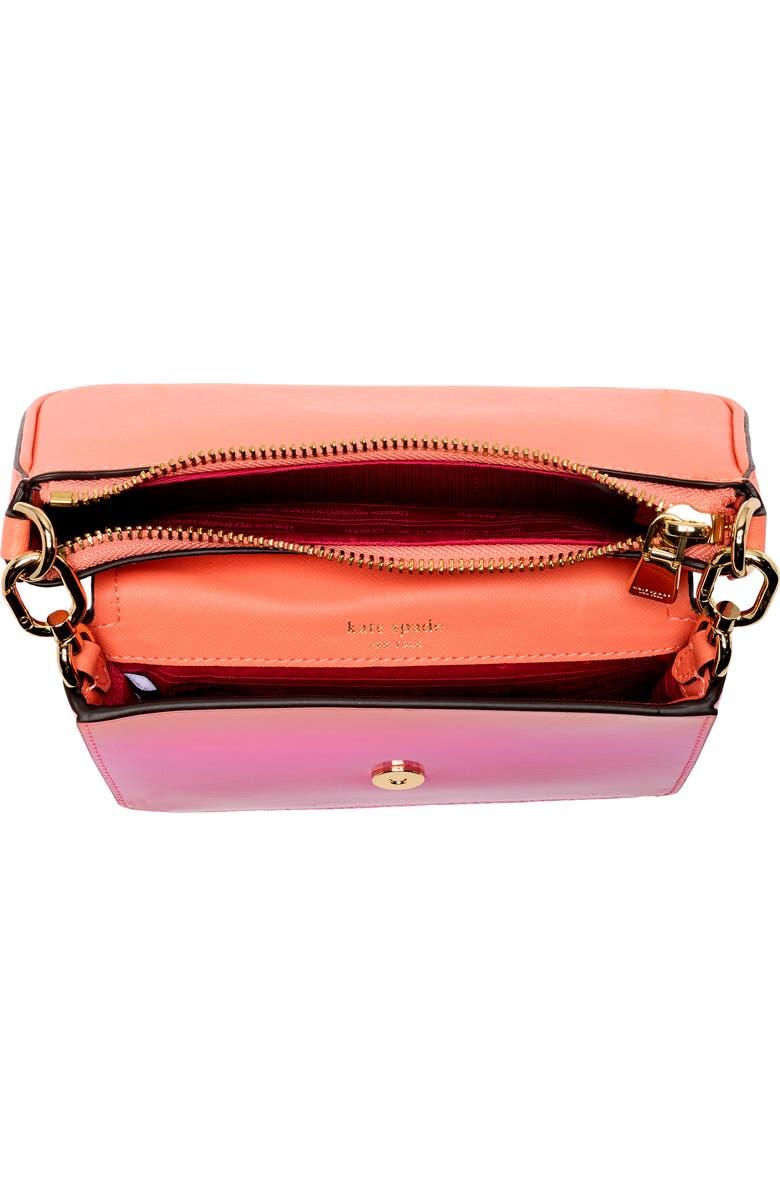 Kate Spade New York double up ombré saffiano leather crossbody bag, Alternate, color, Melon Ball Multi