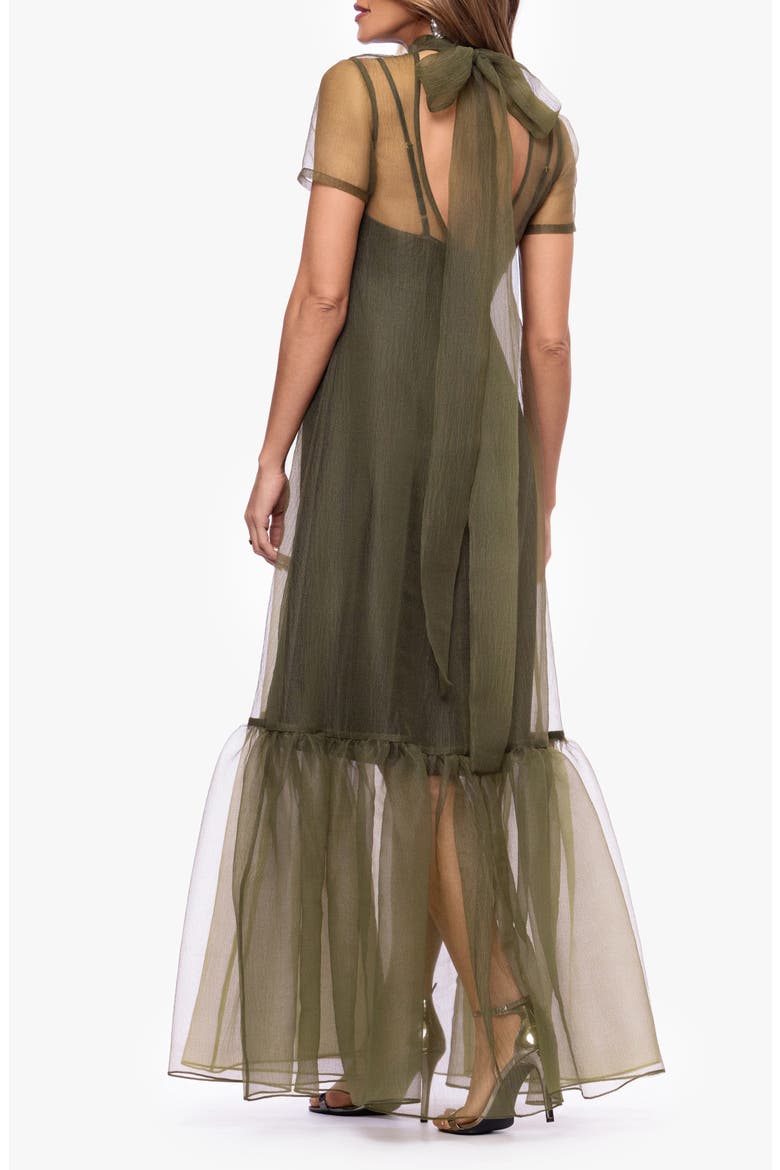 Organza Overlay Gown, Alternate, color, OLIVE