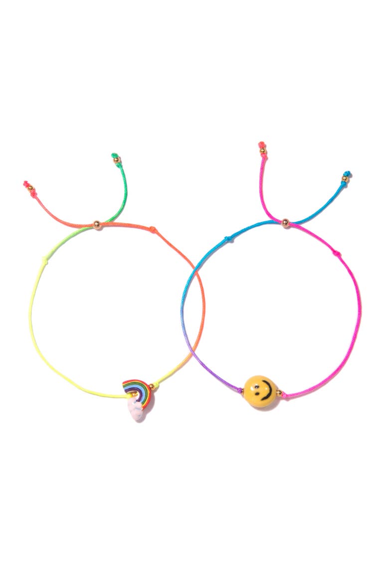 Rainbow Smile Bracelet Set, Main, color, Rainbow