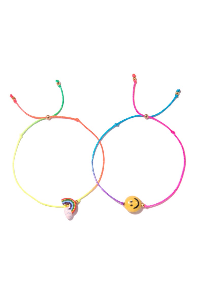 Venessa Arizaga Rainbow Smile Bracelet Set, Main, color, Rainbow
