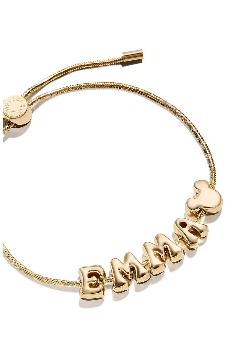 Personalized Disney® Bubble Charm Slider Bracelet, Alternate, color, GOLD