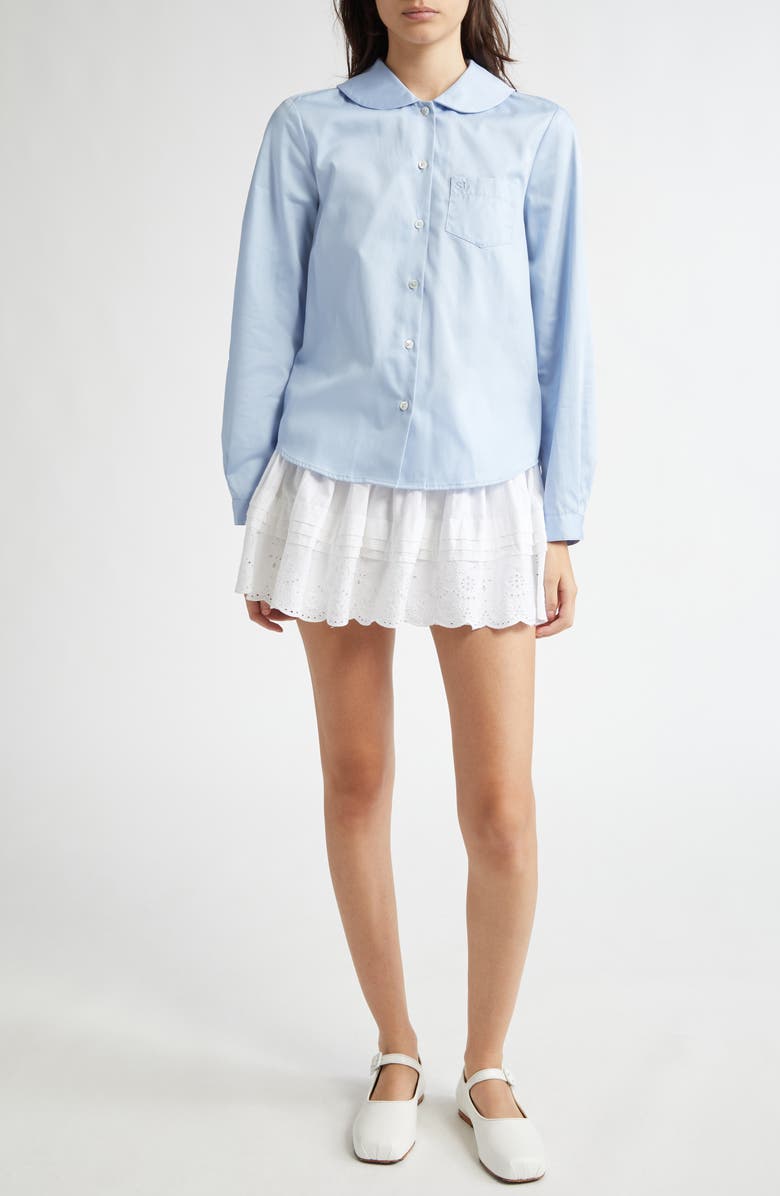 Sandy Liang Wilbur Cotton Button-Up Shirt, Alternate, color, 