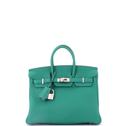 Birkin Handbag Green Togo with Palladium Hardware 25
