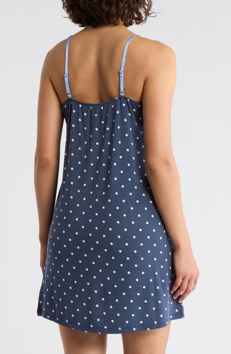 PJ Salvage Polka Dot Party Lace Trim Jersey Chemise, Alternate, color,