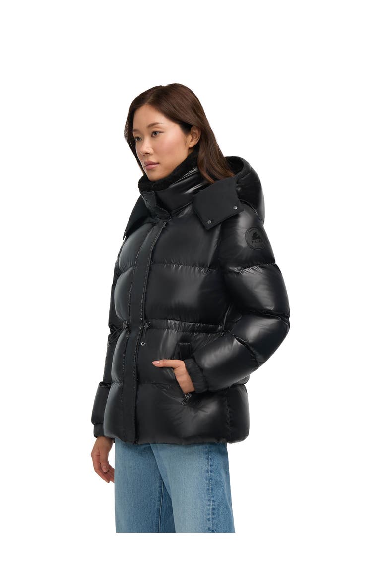 Halo Puffer with Removable Hood, Alternate, color, Black