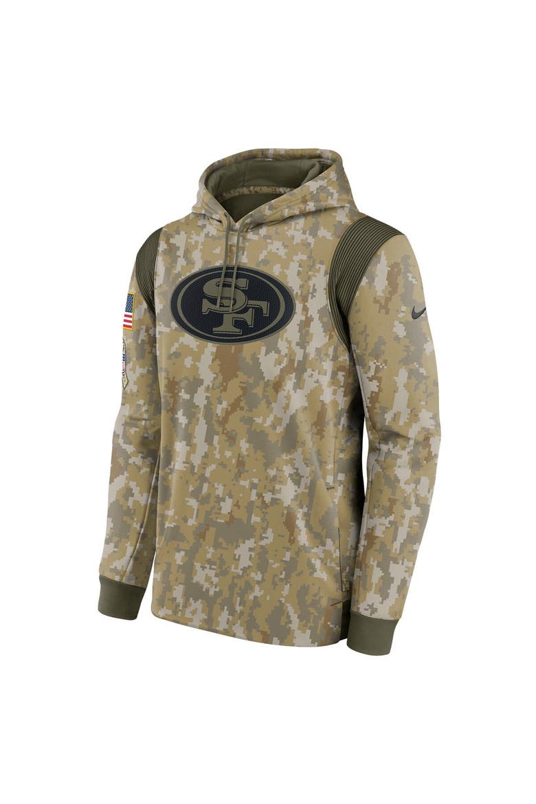 Men's Nike Camo San Francisco 49ers 2021 Salute To Service Therma Performance Pullover Hoodie, Alternate, color, Camo