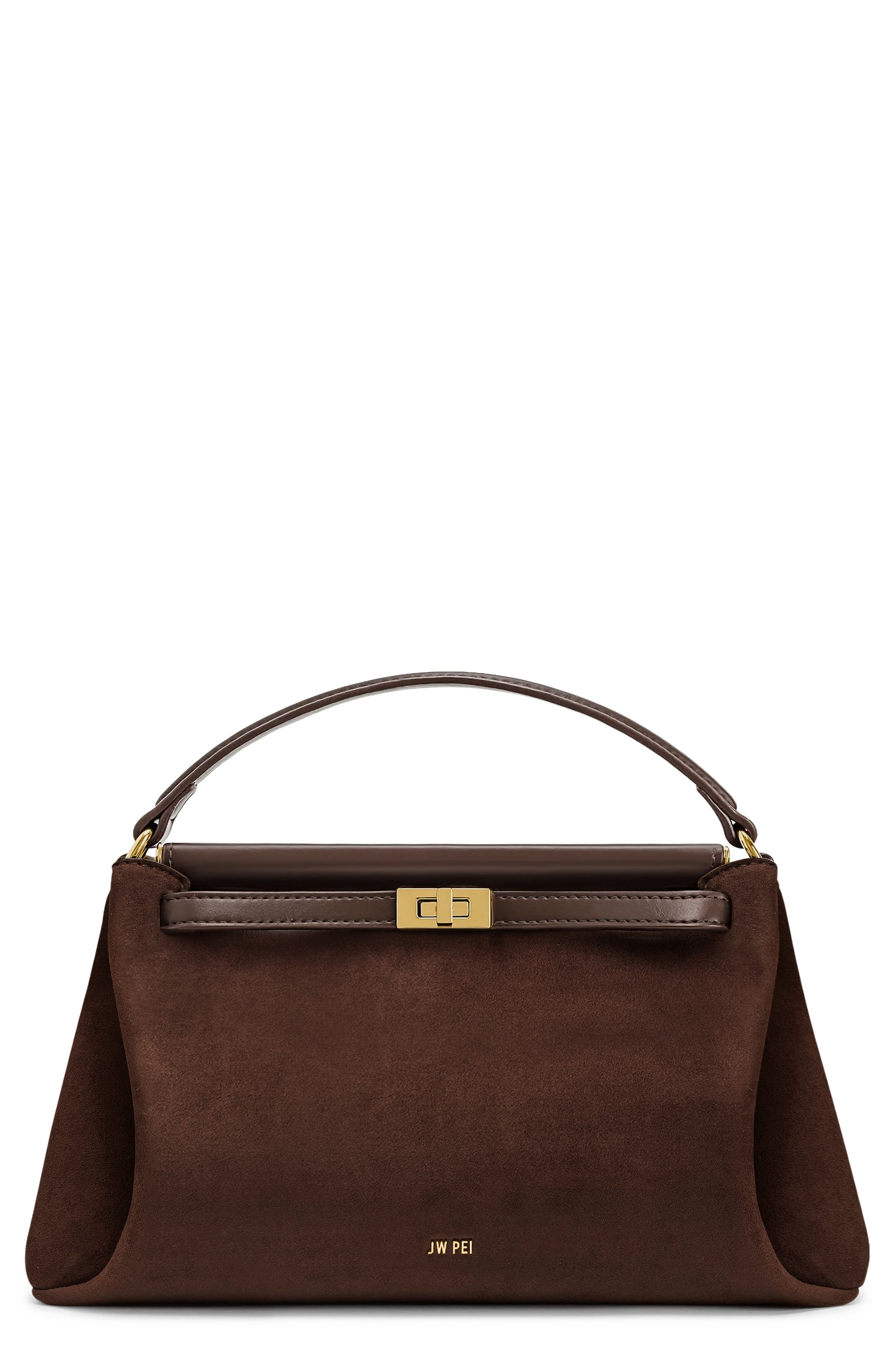 JW PEI Carmen Top Handle Bag, Main, color, Dark Brown