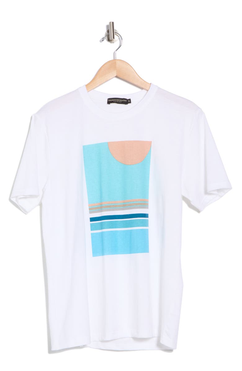 T.R. PREMIUM Flat Abstract Stretch Cotton Graphic T-Shirt, Alternate, color, White