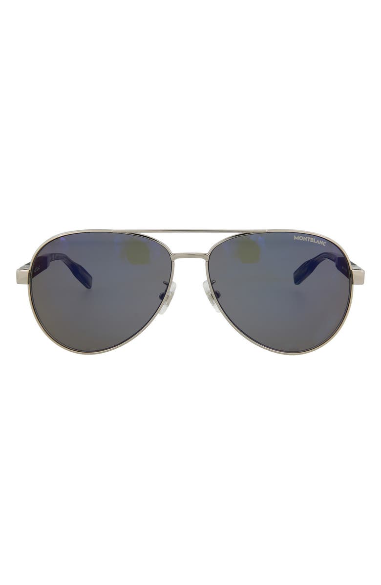 Montblanc 61mm Aviator Sunglasses, Main, color, 