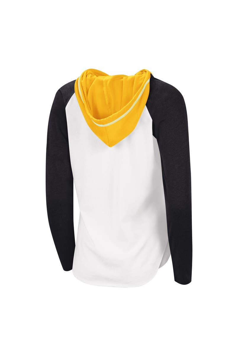 STARTER Women's G-III Sports by Carl Banks White/Heather Black Pittsburgh Penguins MVP Raglan Lightweight Hooded T-Shirt, Alternate, color, White