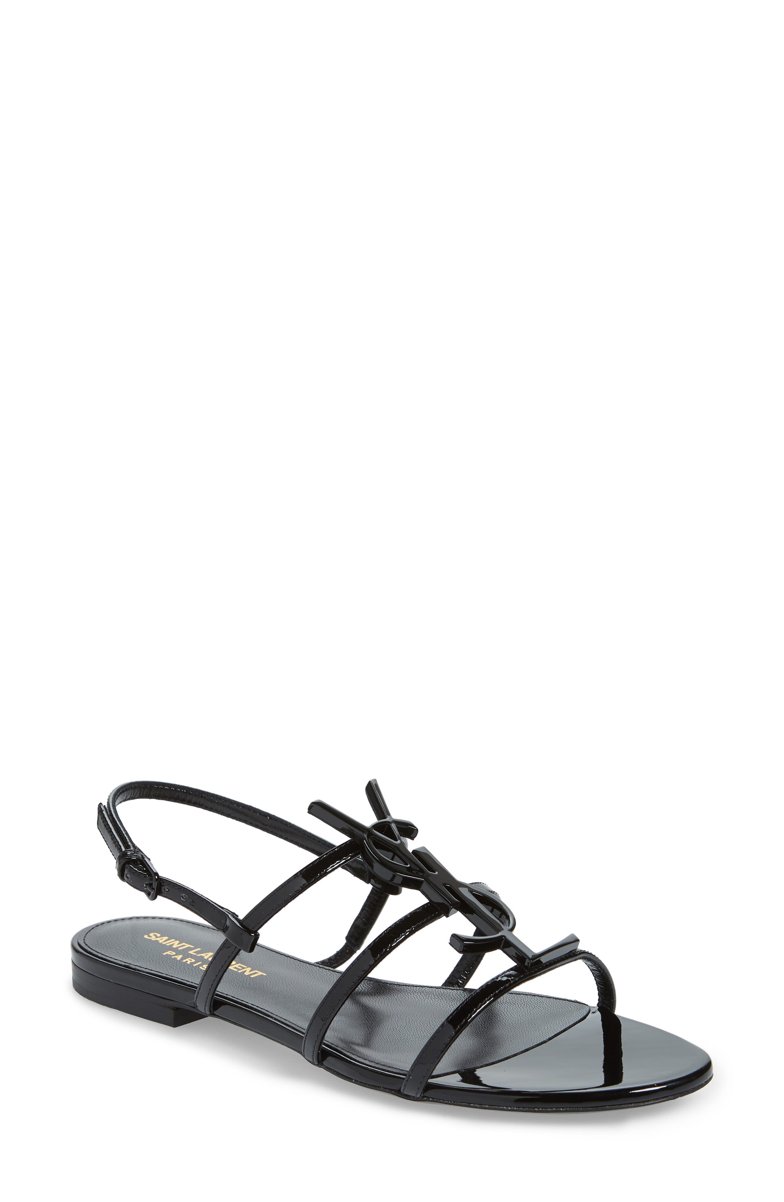 Saint Laurent Cassandra Logo Sandal, Main, color, 