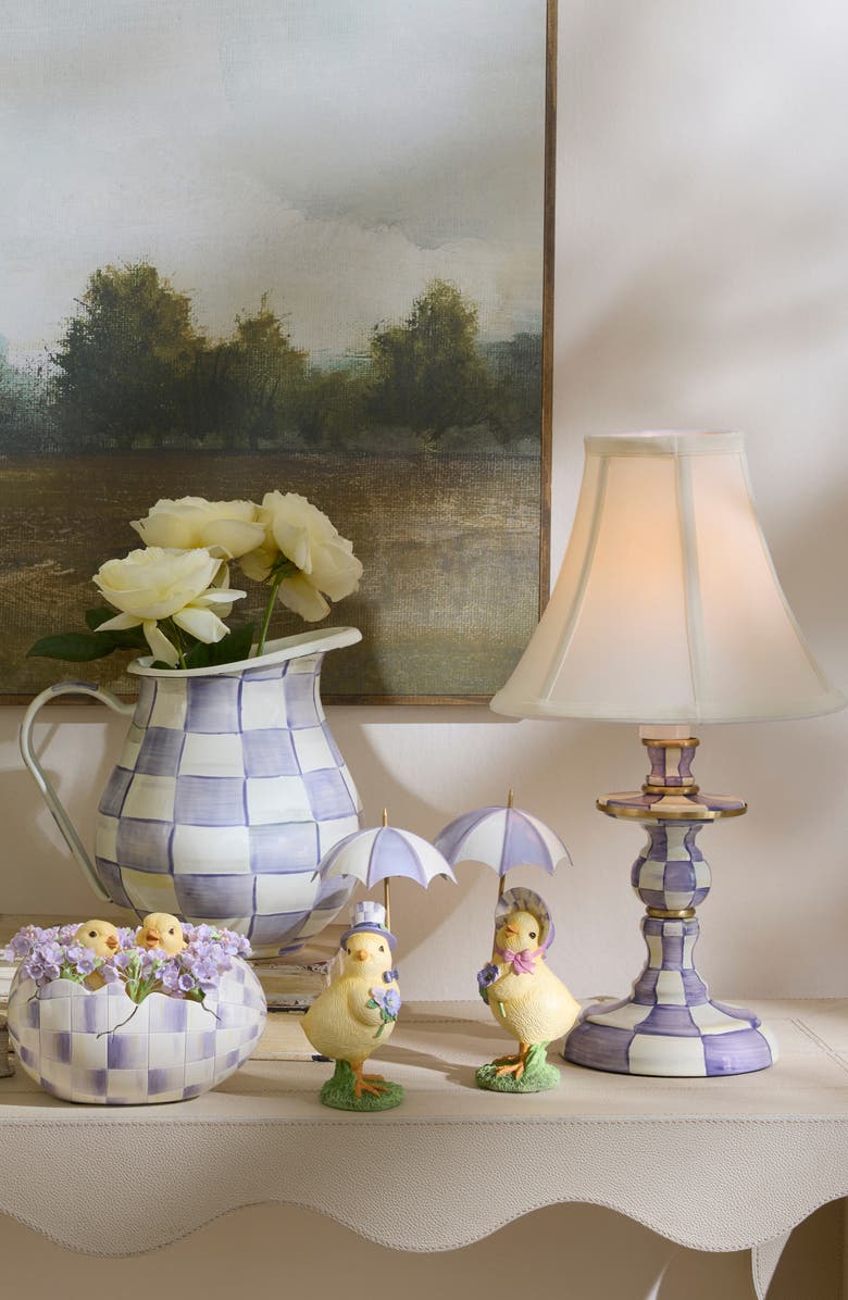 MACKENZIE CHILDS Pansy Party Umbrella Chicks Set of 2 Figurines, Alternate, color, Yellow