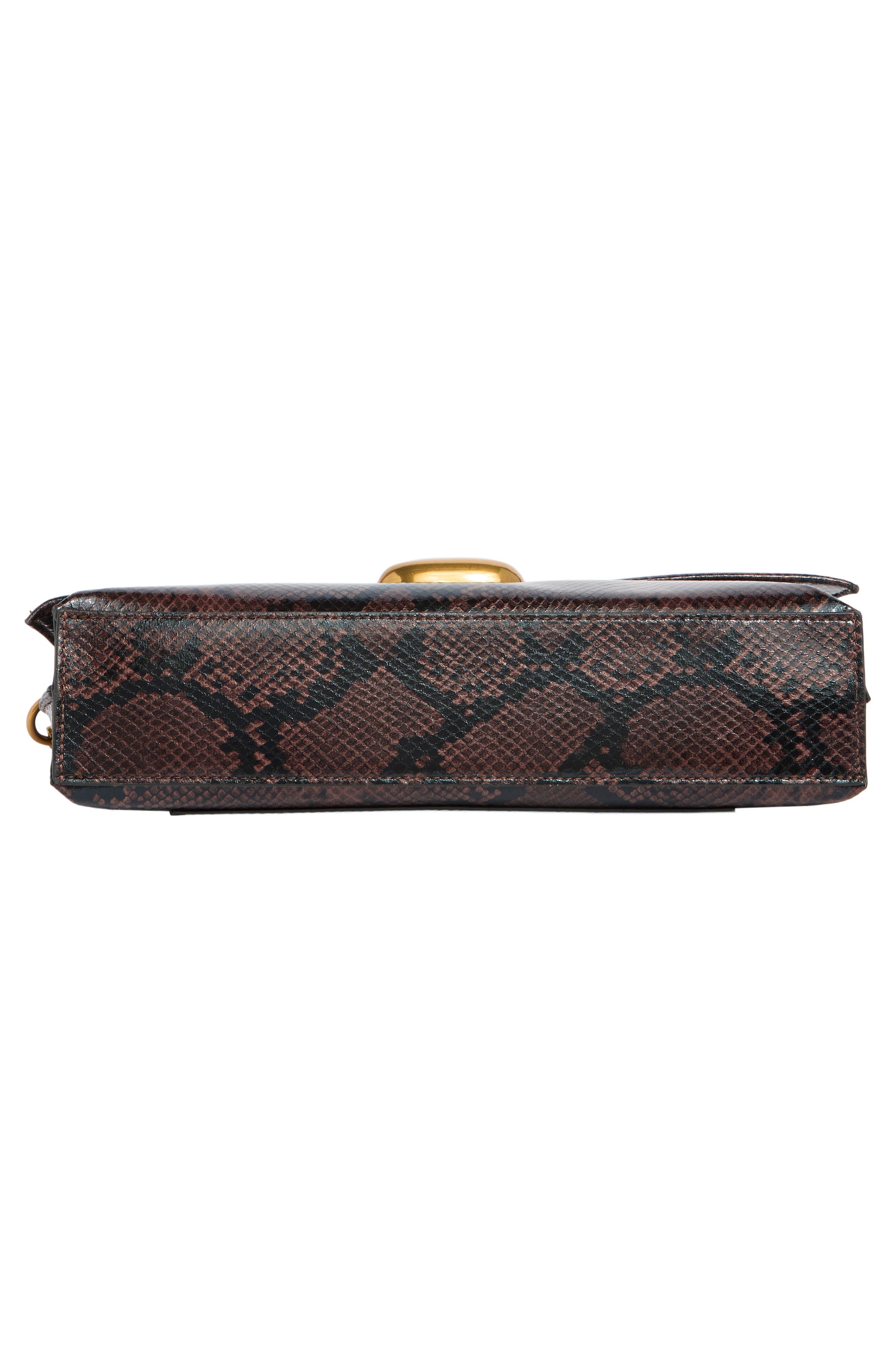 Bdahlia Faux Leather Shoulder Bag, Alternate, color, DARK BROWN SNAKE / BLACK