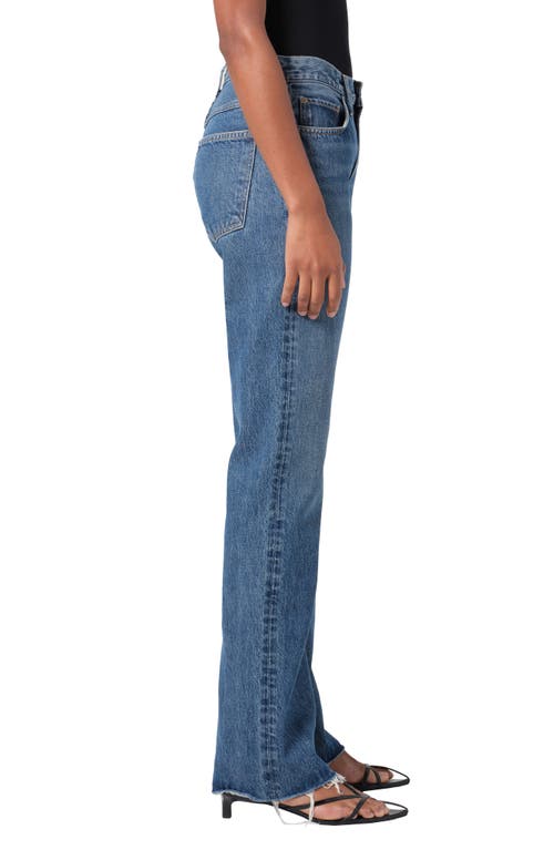 Agolde Leena High Waist Raw Hem Flare Leg Jeans In Placebo