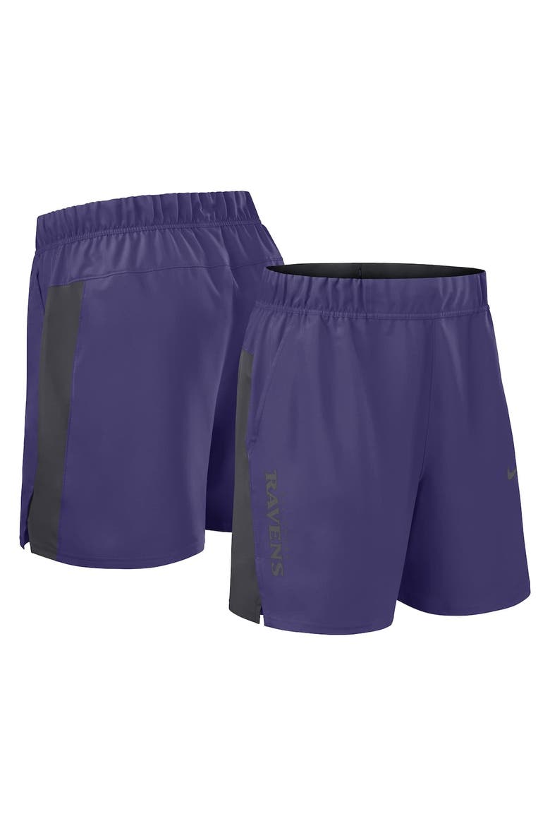 Men's Nike Purple Baltimore Ravens Woven Victory Performance Shorts, Main, color, Purple
