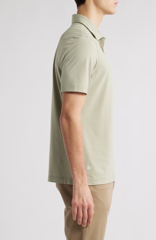 Scott Barber Micro Stripe Performance Polo In Green