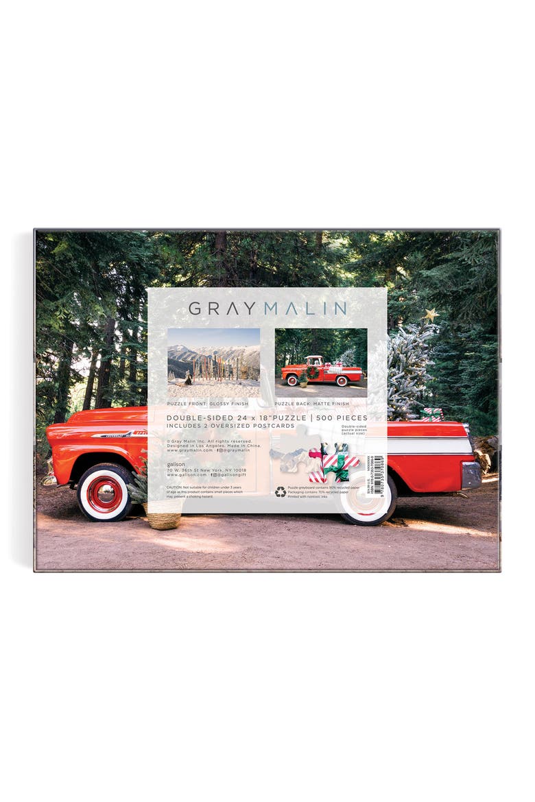 Gray Malin Winter 500-Piece Double-Sided Puzzle, Alternate, color, MULTI