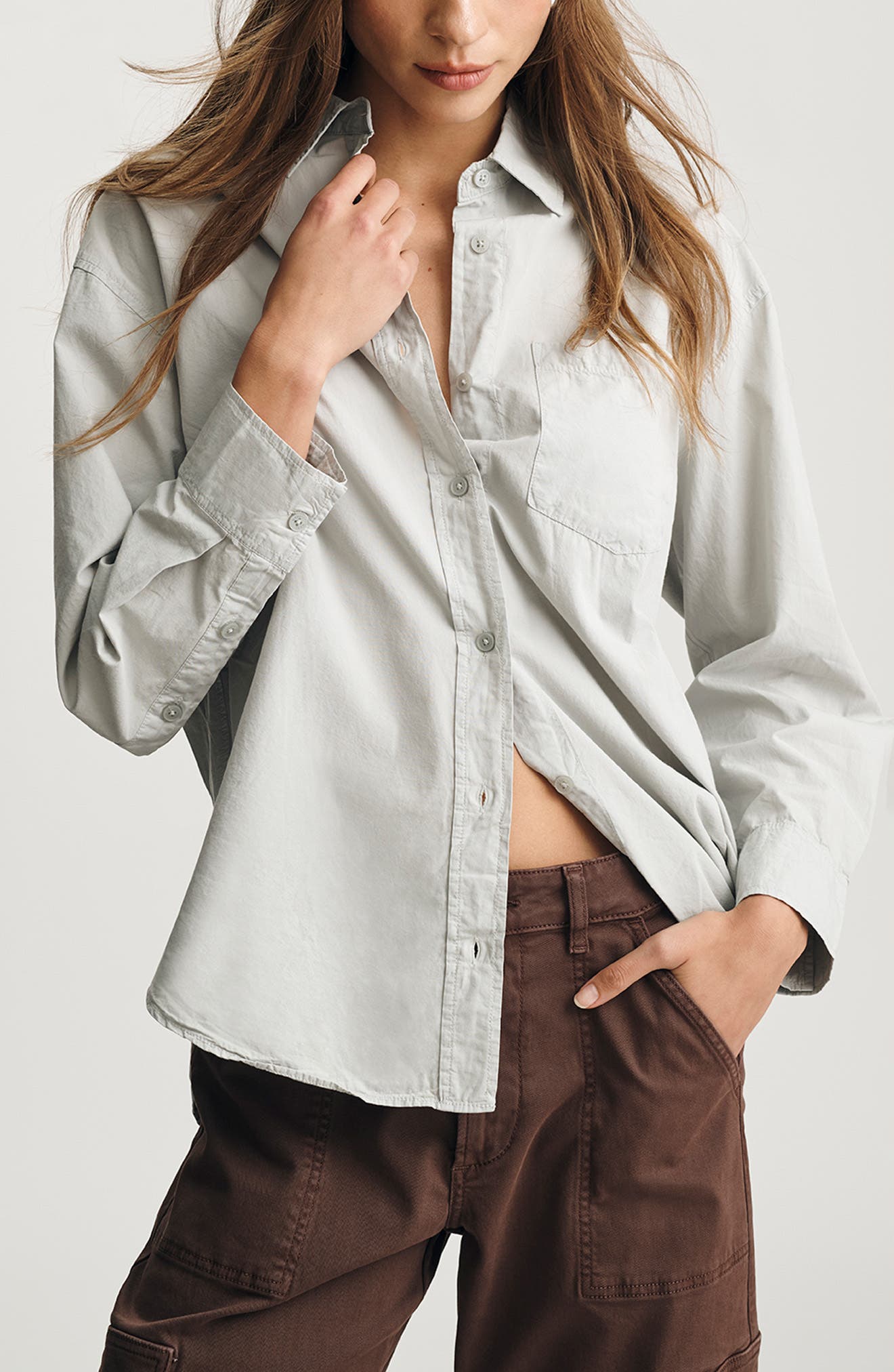 Relaxed Fit Cotton Button-Up Shirt