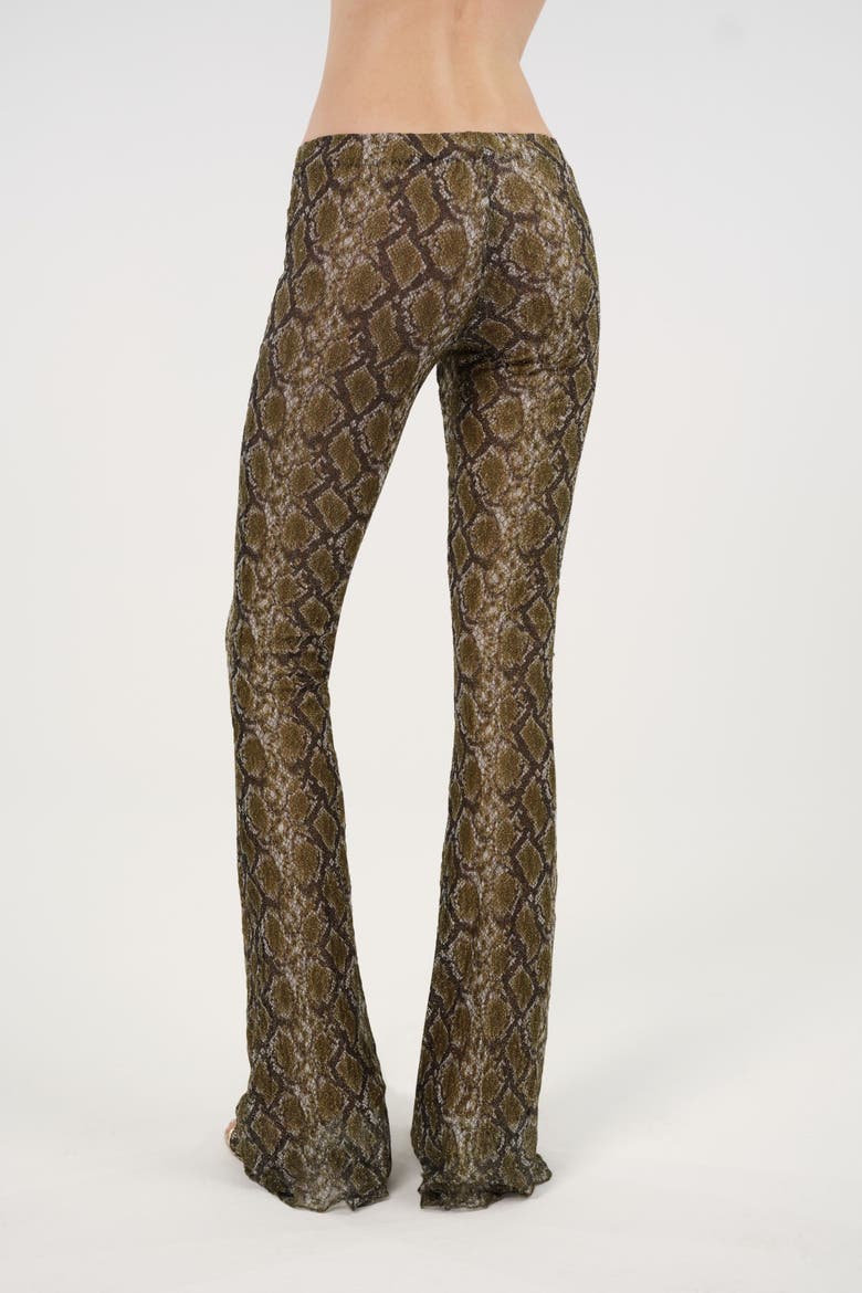 Snake Print Low Rise Flare Trousers, Alternate, color, Multi-Colored