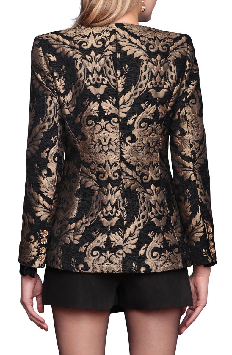 Avec Les Filles Metallic Tapestry Embroidery Jacket, Alternate, color, Black-Gold
